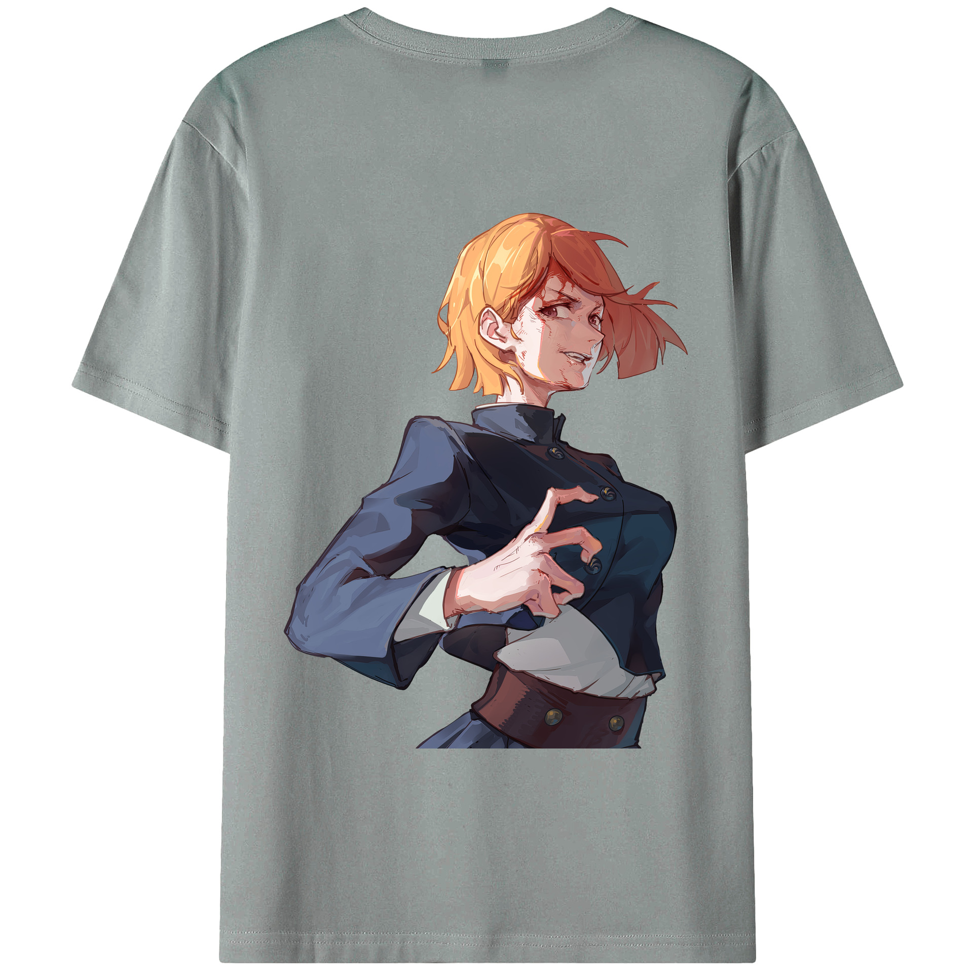 （画像用） 呪術廻戦 Jujutsu Kaisen 綿100％ メンズ半袖Tシャツ（バックプリント） 通気性